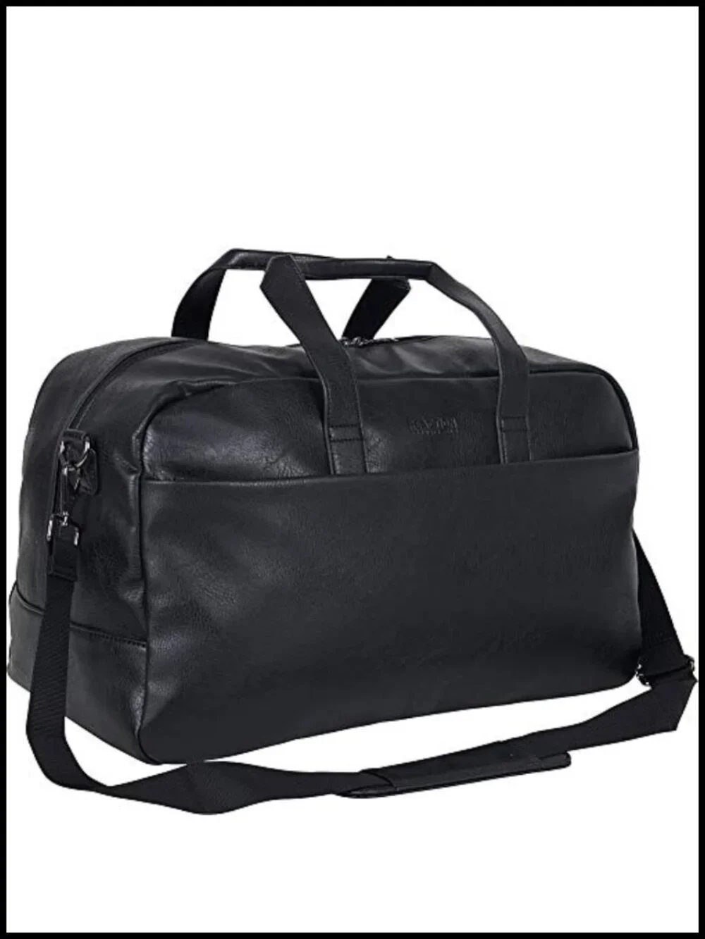 Vegan Leather Travel Duffel Bag with Shoulder Strap, Carry-On Luggage